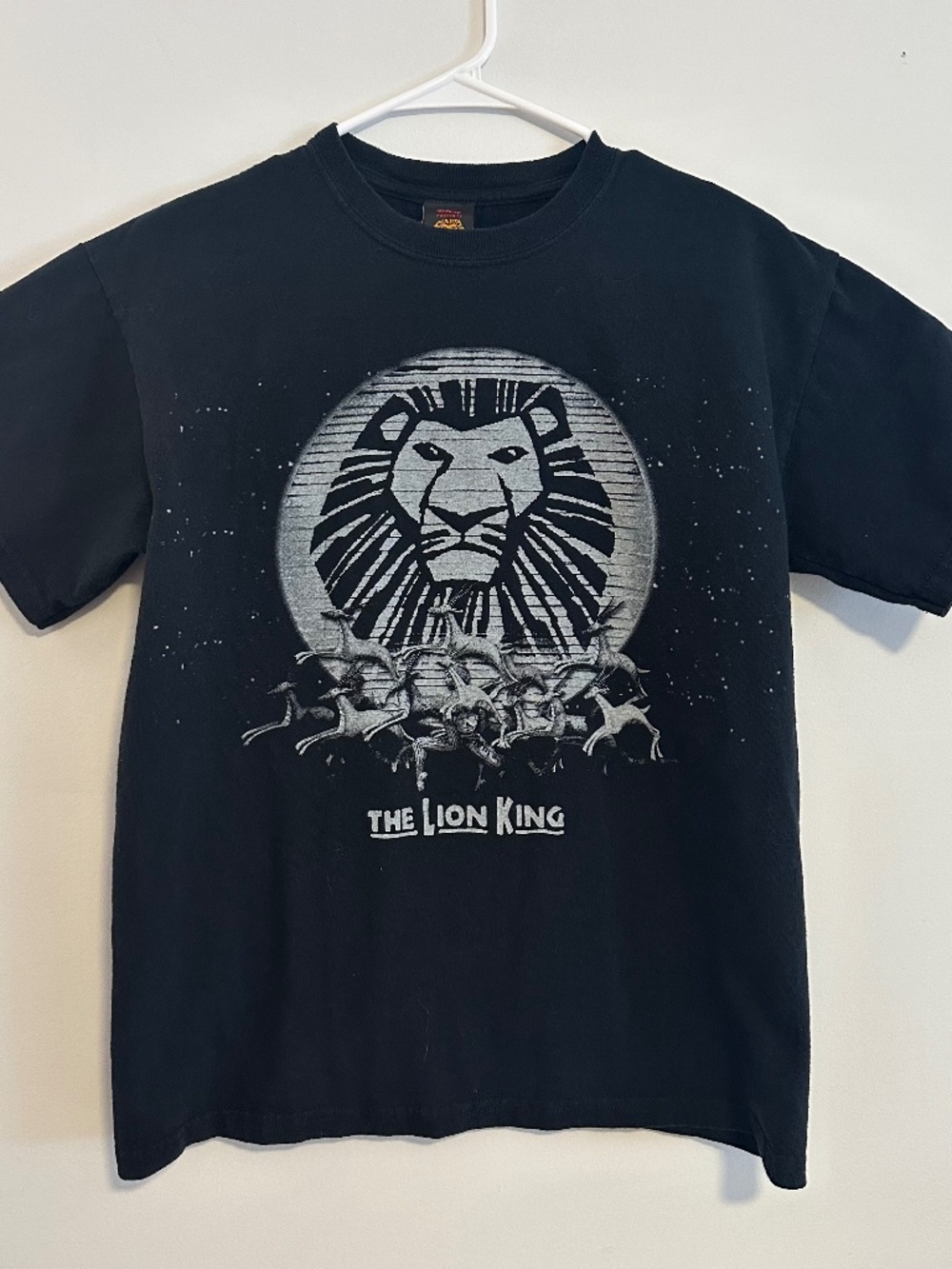 Lion King Vintage Disney Graphic Print T-Shirt Medium Black Y2K Short Sleeve